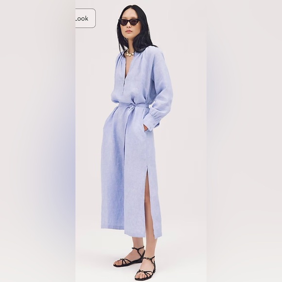 J.Crew Cabana dress in linen in French blue